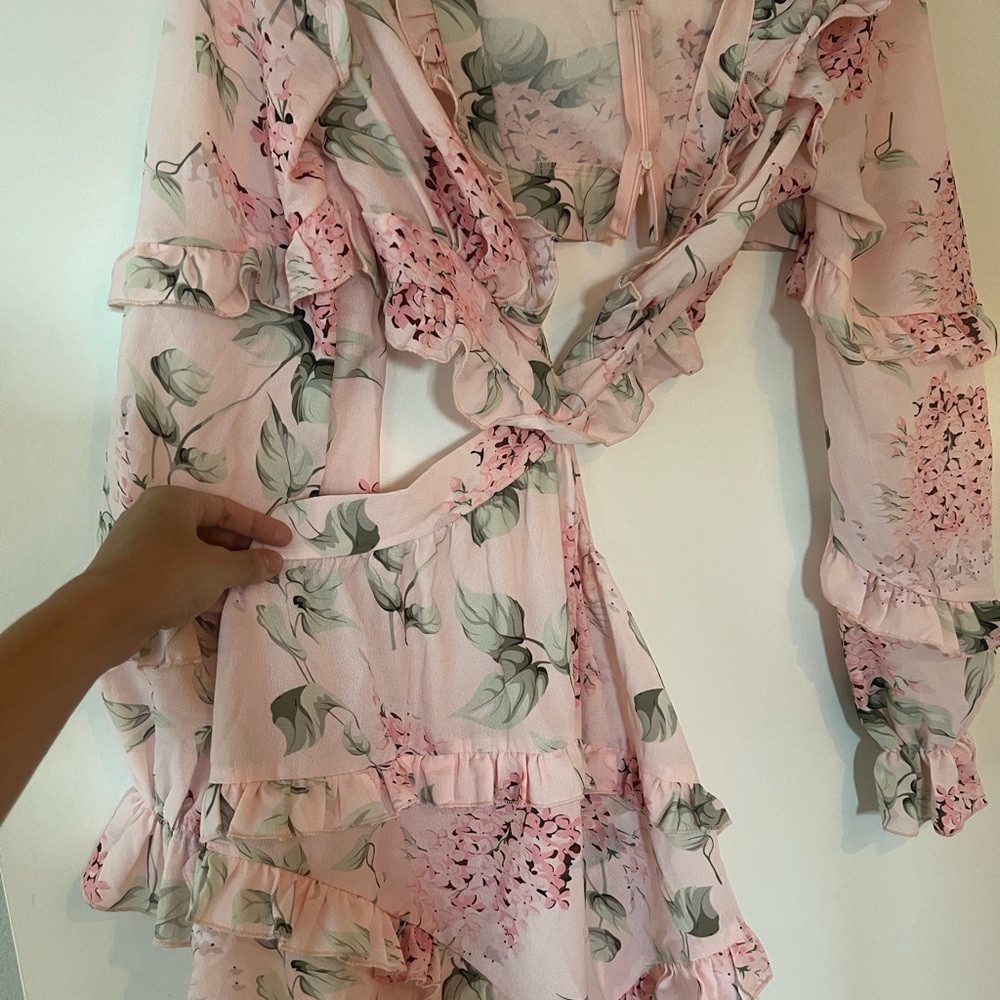 Floral Pink Ruffle Dress - Picture 6 of 6